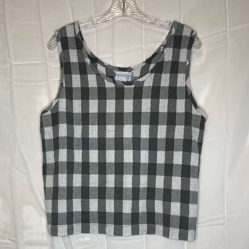 Dress Barn 18/20W plaid stretch crop tank top